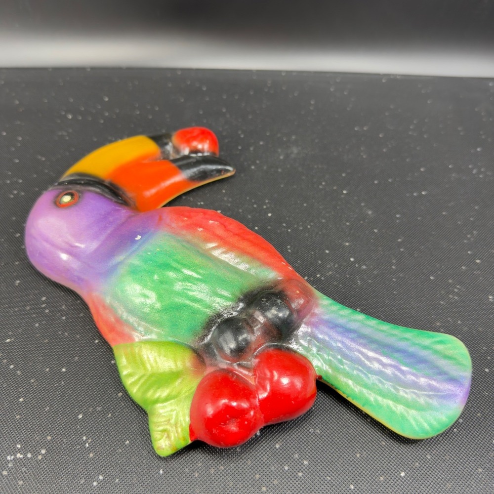 Vintage Ceramic Toucan Wall Hanging Tropical Bird Figurine Multi Color Decor VTG - Picture 9 of 10